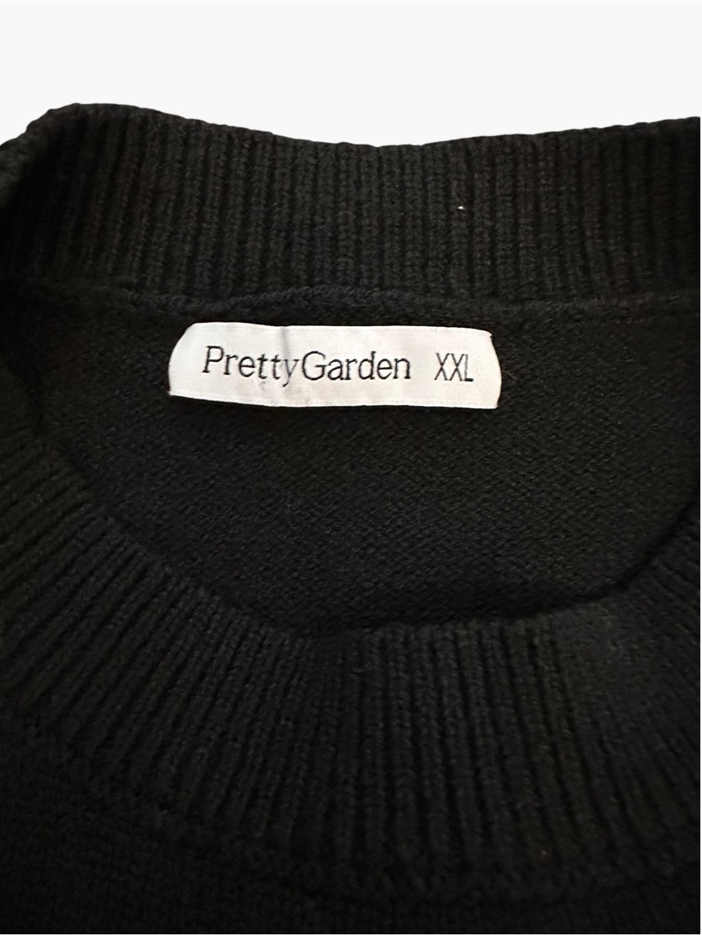 PrettyGarden Black Floral Applique Knit Sweater Top Size XXL - Picture 4 of 7